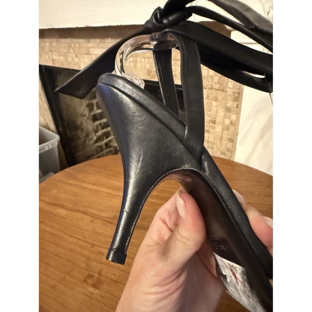 Bally Black Leather Ankle Tie Espadrille Stiletto Sandals EU 39 US 8.5 - Picture 15 of 16